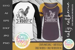 I Rule The Roost I Rule The Rooster Couples Matching SVG Product Image 1