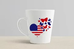 4th of July SVG American Flag Heart SVG Butterfly SVG USA Product Image 3