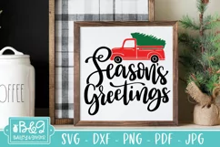 Seasons Greeting Christmas Truck SVG | Christmas Sign SVG Product Image 5