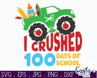 Monster Truck | 100 Days Of School Kid's Svg Design Product Image 2