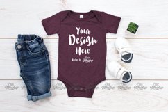 Maroon Heather Bella Canvas 100B MockUp One Piece Flat La Product Image 1