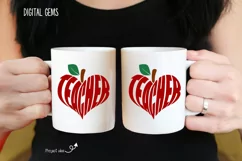 Teacher heart apple. SVG / PNG / DXF / PNG Product Image 3