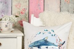 Shark with Coral Ocean Wreath Sublimation Design Product Image 4