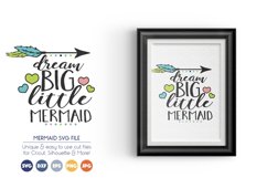 Summer SVG Cut Files - Dream Big Little Mermaid Product Image 1
