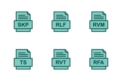 Set Of File Formats Icons Product Image 1