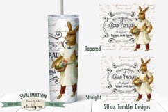 20 oz. Skinny Tumbler Sublimation | Vintage Bunny with Eggs Product Image 2