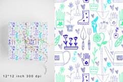 Gardening Digital Paper.Spring Garden Seamless Pattern Product Image 1