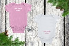 Baby bodysuit mock up white and pink mockup Product Image 1