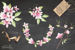 Magnolia Floral 8 Bouquets Watercolor Flowers Pink Lime Product Image 3