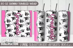 Graduation Sublimation Tumbler Wrap| 20oz Skinny Tumbler Png Product Image 1