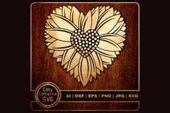 Love Heart Shaped Sunflower SVG Cut File Product Image 1