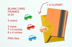 Blank Card Frames plus Cars Clipart Set of 28 PNG files Product Image 5