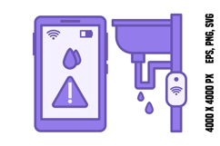 Purple Water Conservation Tech Icon Product Image 1