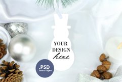 Christmas Snowman Ornament Mockup PSD, Snowman Ornament Mock Product Image 1