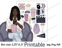 African American Movie Night Sticker Box Size 2,25"x1,5" Product Image 3