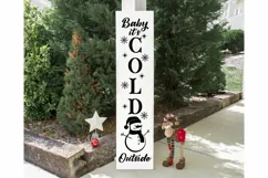 Christmas Porch Sign SVG, Baby it's cold outside SVG, Product Image 3