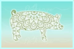 Pig Mandala Zentangle SVG DXF EPS PNG files for Cricut Product Image 1