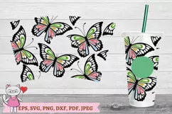Butterflies SVG for tumbler Full Wrap Venti Cold Cup 24 oz Product Image 1