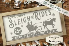 Sleigh Rides Horse Warm Blankets Hot Cider SVG DXF Files Product Image 1