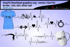 Fitness heartbeat graphics and illustration / heartbeat svg Product Image 1