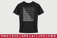 Number T-Shirt Design Product Image 1