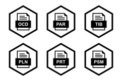 Set Of File Formats Icons Product Image 1