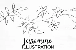 Flower Clipart Black and White - Floral Illustration Jessame Product Image 1