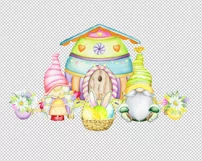 Easter Gnomes PNG, Watercolor clip art, Sublimation Graphics Product Image 3