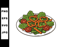 Fresh vegetable salad with tomatoes carrots lettuce and pepp Product Image 1