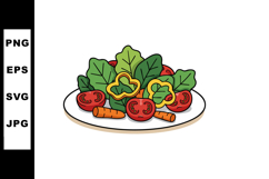 Fresh vegetable salad with tomatoes bell peppers carrots and Product Image 1