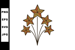 Brown star fireworks vector illustration with five stars and Product Image 1