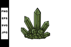 Green quartz crystal cluster vector illustration with natura Product Image 1