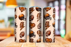 Rustic Football Sublimation Tumbler Wrap | Png Product Image 2