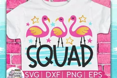 Flamingo Squad SVG DXF PNG EPS Cutting Files Product Image 1