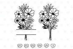 Flower Bouquet Svg, Floral Monogram Svg, Flower Svg Product Image 1