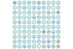 100 business startup icons set, cartoon style Product Image 1