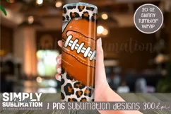 Football Leopard Sublimation Tumbler Wrap Png Product Image 3