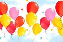 Colorful Balloons White Background Product Image 1
