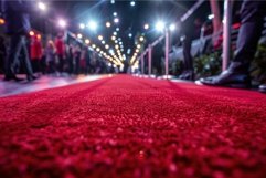 Glamorous red carpet event with blurred crowd Product Image 1