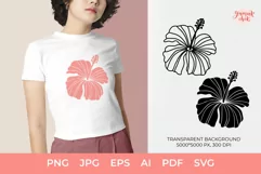 Flower SVG, Hibiscus Svg, Hibiscus flower SVG Cut Files, PNG Product Image 1