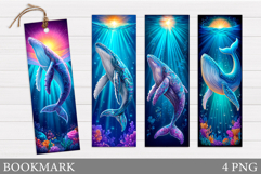 Whale Bookmark Design. Cute Whale Bookmark Sublimation Product Image 1
