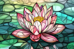 Stained Glass Lotus Flower Background Wallpaper Product Image 1