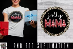 Jolly Mama Leopard Christmas Sublimation Design Product Image 2