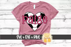 Soccer Ball Heart - Personalized Soccer SVG PNG DXF Files Product Image 1