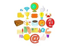 Starting a business icons set, cartoon style Product Image 1