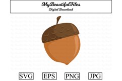 Acorn SVG - Cute Autumn SVG, EPS, PNG and JPG Product Image 1
