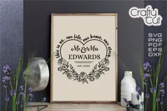 Mr and Mrs sign, Family Last Name Floral wreath, Rustic Sign Product Image 1