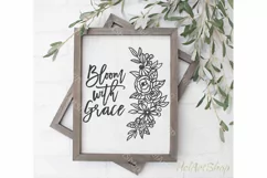 Bloom with grace svg, inspirational svg, faith svg Product Image 1
