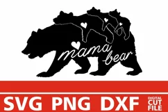 Mom of 3, Mama Bear svg , Family bears svg , Animals svg Product Image 2