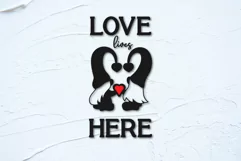 Valentines day porch sign. Vertical svg. Love lives here Product Image 3